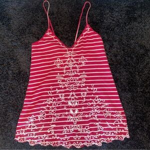 NWT Free People Loose Fitting Cami Top Dress With Embroidery Detailing